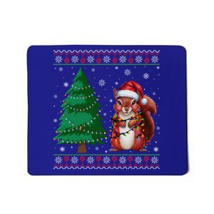 Ugly Christmas Style Xmas Lights Squirrel Lovers Gift Mousepad