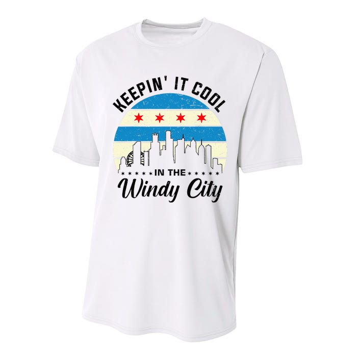 Unique Chicago Skyline Windy City 312 Performance Sprint T-Shirt