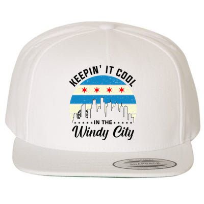 Unique Chicago Skyline Windy City 312 Wool Snapback Cap