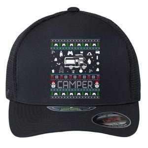 Ugly Christmas Sweaters Xmas Ugly Camper Gift Flexfit Unipanel Trucker Cap