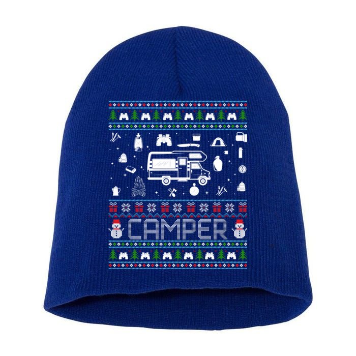 Ugly Christmas Sweaters Xmas Ugly Camper Gift Short Acrylic Beanie