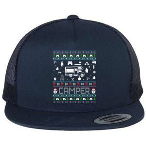 Ugly Christmas Sweaters Xmas Ugly Camper Gift Flat Bill Trucker Hat