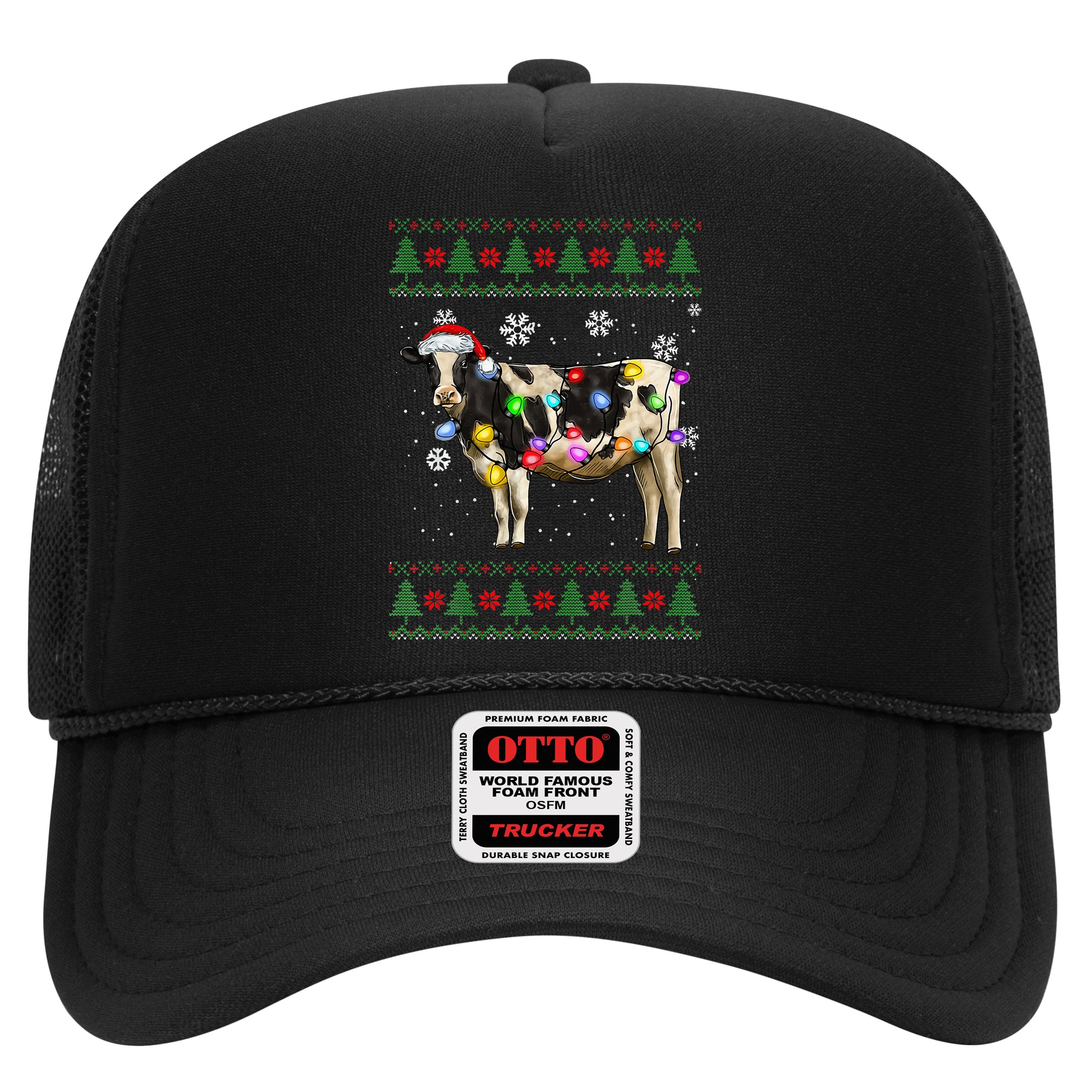 Ugly Christmas Sweater Cow Christmas Lights Sweater Light Up Hat