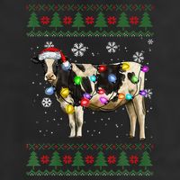 Ugly Christmas Sweater Cow Christmas Lights Sweater Light Up Hat