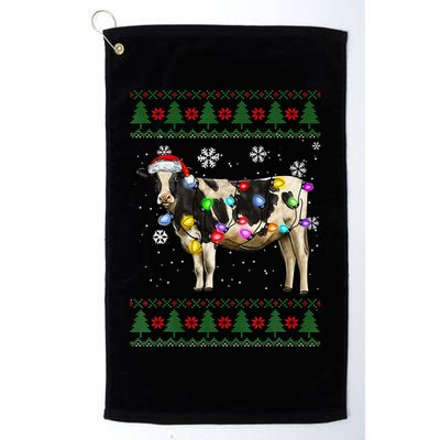 Ugly Christmas Sweater Cow Christmas Lights Sweater Light Up Golf Towel