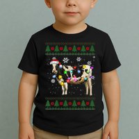 Ugly Christmas Sweater Cow Christmas Lights Sweater Light Up Toddler T-Shirt