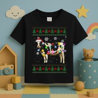 Ugly Christmas Sweater Cow Christmas Lights Sweater Light Up Toddler T-Shirt
