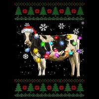 Ugly Christmas Sweater Cow Christmas Lights Sweater Light Up Toddler T-Shirt