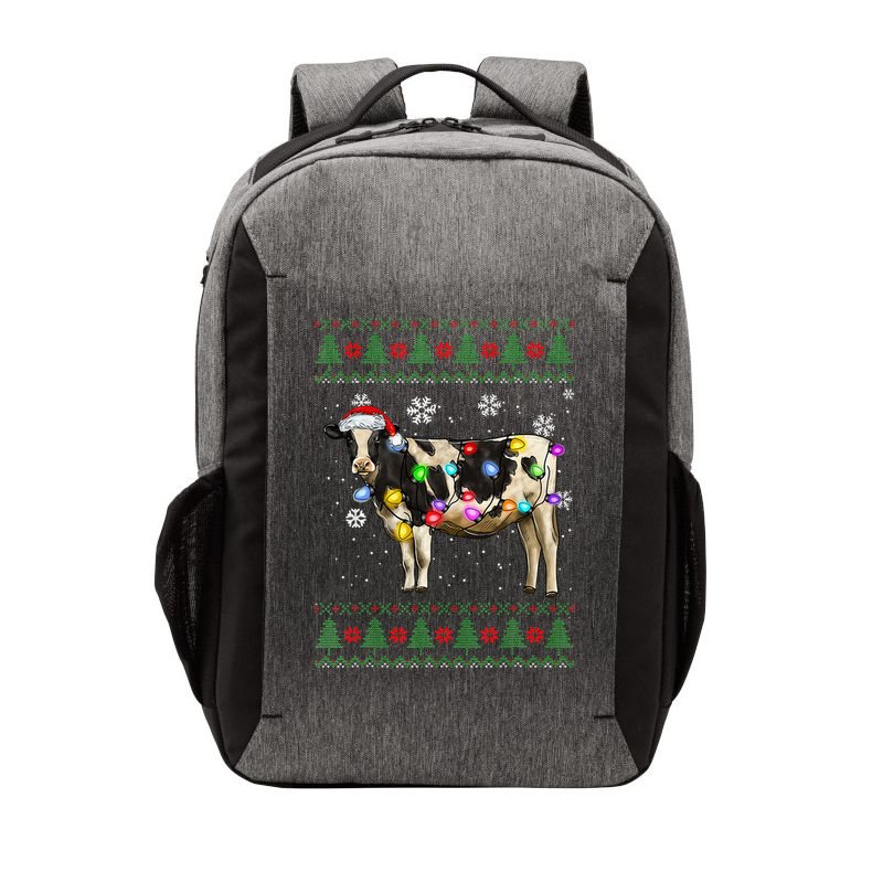 Ugly Christmas Sweater Cow Christmas Lights Sweater Light Up Vector Backpack