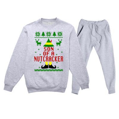 Ugly Christmas Sweater Son Of A Nutcracker Premium Crewneck Sweatsuit Set