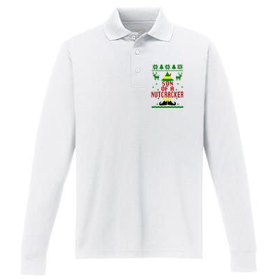 Ugly Christmas Sweater Son Of A Nutcracker Performance Long Sleeve Polo