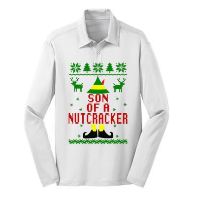 Ugly Christmas Sweater Son Of A Nutcracker Silk Touch Performance Long Sleeve Polo