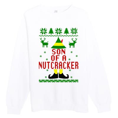 Ugly Christmas Sweater Son Of A Nutcracker Premium Crewneck Sweatshirt