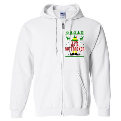 Ugly Christmas Sweater Son Of A Nutcracker Full Zip Hoodie