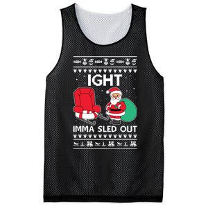 Ugly Christmas Sweater Ight Imma Sled Out Santa Claus Mesh Reversible Basketball Jersey Tank