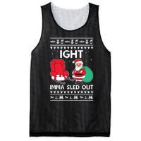 Ugly Christmas Sweater Ight Imma Sled Out Santa Claus Mesh Reversible Basketball Jersey Tank