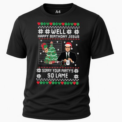Ugly Christmas Sweater The Office Happy Birthday Jesus Sorry Your Party Performance Shirt