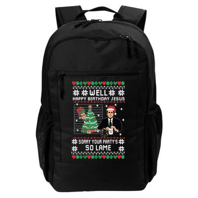 Ugly Christmas Sweater The Office Happy Birthday Jesus Sorry Your Party Backpack