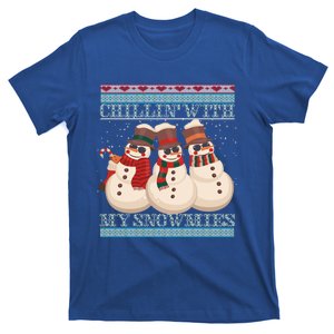 Ugly Christmas Snow Chillin With My Snowmies Funny Gift T-Shirt