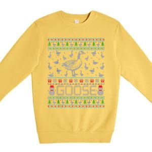 Ugly Christmas Sweaters Merry Goosemas Goose Lover Premium Crewneck Sweatshirt