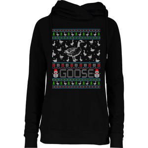 Ugly Christmas Sweaters Merry Goosemas Goose Lover Womens Funnel Neck Pullover Hood