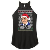 Ugly Christmas Sweater The Office SantaS Coming ThatS What She Said Women's Perfect Tri Rocker Tank