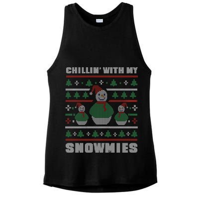 Ugly Christmas Sweater Alternative Chillin With My Snowmies Meaningful Gift Ladies PosiCharge Tri-Blend Wicking Tank