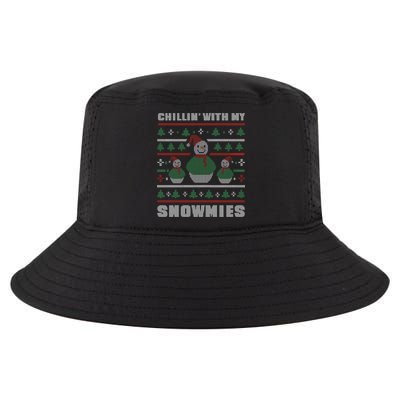 Ugly Christmas Sweater Alternative Chillin With My Snowmies Meaningful Gift Cool Comfort Performance Bucket Hat