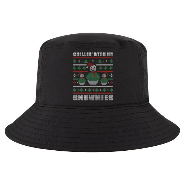 Ugly Christmas Sweater Alternative Chillin With My Snowmies Meaningful Gift Cool Comfort Performance Bucket Hat
