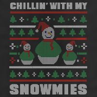 Ugly Christmas Sweater Alternative Chillin With My Snowmies Meaningful Gift 7 Panel Mesh Trucker Snapback Hat