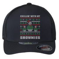 Ugly Christmas Sweater Alternative Chillin With My Snowmies Meaningful Gift Flexfit Unipanel Trucker Cap