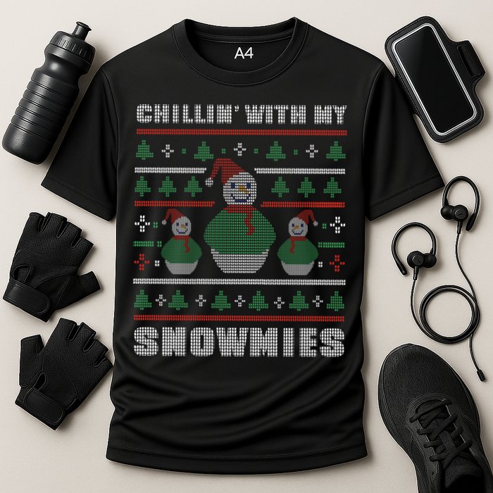 Ugly Christmas Sweater Alternative Chillin With My Snowmies Meaningful Gift Performance Shirt