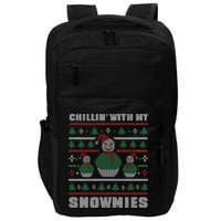Ugly Christmas Sweater Alternative Chillin With My Snowmies Meaningful Gift Impact Tech Backpack
