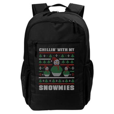 Ugly Christmas Sweater Alternative Chillin With My Snowmies Meaningful Gift Backpack