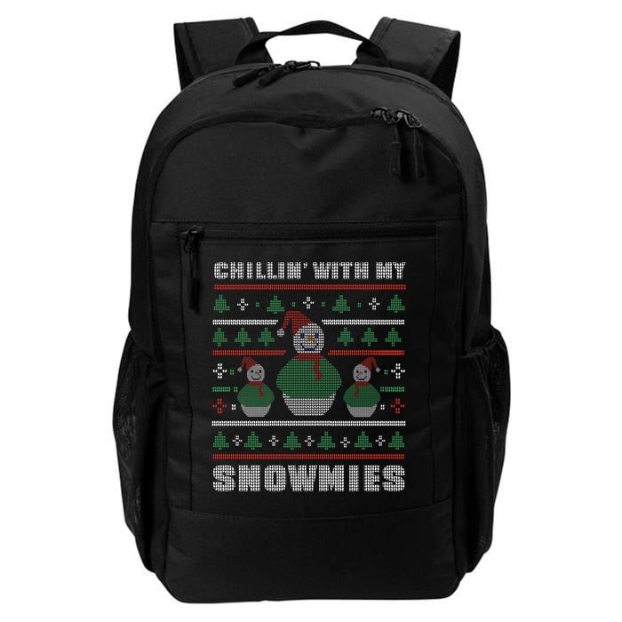 Ugly Christmas Sweater Alternative Chillin With My Snowmies Meaningful Gift Backpack