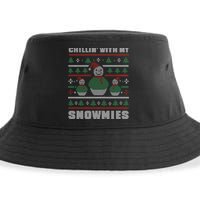 Ugly Christmas Sweater Alternative Chillin With My Snowmies Meaningful Gift Sustainable Bucket Hat