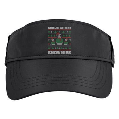 Ugly Christmas Sweater Alternative Chillin With My Snowmies Meaningful Gift Adult Drive Performance Visor
