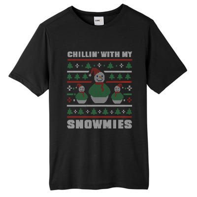 Ugly Christmas Sweater Alternative Chillin With My Snowmies Meaningful Gift Tall Fusion ChromaSoft Performance T-Shirt