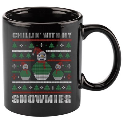 Ugly Christmas Sweater Alternative Chillin With My Snowmies Meaningful Gift 11oz C Handle Ceramic Mug