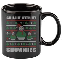 Ugly Christmas Sweater Alternative Chillin With My Snowmies Meaningful Gift 11oz C Handle Ceramic Mug
