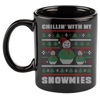 Ugly Christmas Sweater Alternative Chillin With My Snowmies Meaningful Gift 11oz C Handle Ceramic Mug