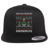 Ugly Christmas Sweater Alternative Chillin With My Snowmies Meaningful Gift Flatbill Hat
