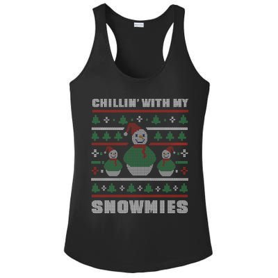 Ugly Christmas Sweater Alternative Chillin With My Snowmies Meaningful Gift Ladies PosiCharge Competitor Racerback Tank