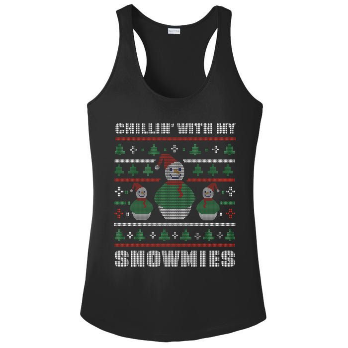 Ugly Christmas Sweater Alternative Chillin With My Snowmies Meaningful Gift Ladies PosiCharge Competitor Racerback Tank