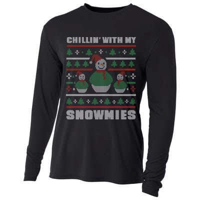 Ugly Christmas Sweater Alternative Chillin With My Snowmies Meaningful Gift Cooling Performance Long Sleeve Crew