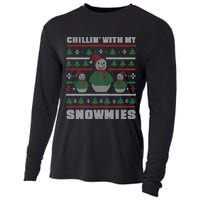 Ugly Christmas Sweater Alternative Chillin With My Snowmies Meaningful Gift Cooling Performance Long Sleeve Crew