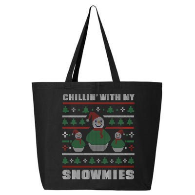 Ugly Christmas Sweater Alternative Chillin With My Snowmies Meaningful Gift 25L Jumbo Tote