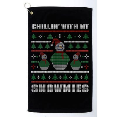 Ugly Christmas Sweater Alternative Chillin With My Snowmies Meaningful Gift Golf Towel