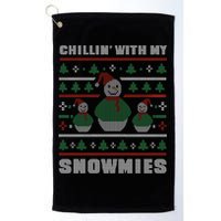 Ugly Christmas Sweater Alternative Chillin With My Snowmies Meaningful Gift Golf Towel