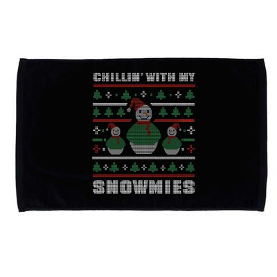 Ugly Christmas Sweater Alternative Chillin With My Snowmies Meaningful Gift Microfiber Hand Towel